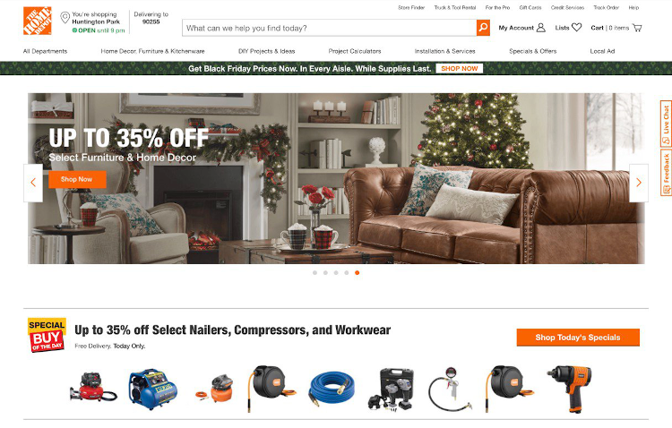 The Home Depot online store