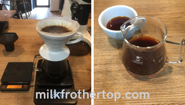 Brewing coffee with V60