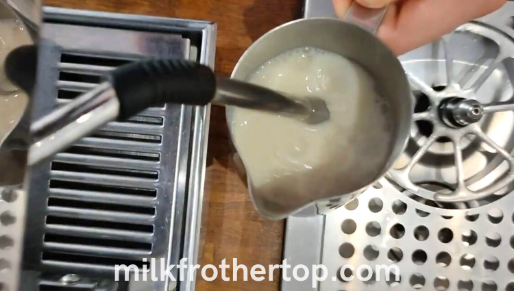 Steam milk for latte art