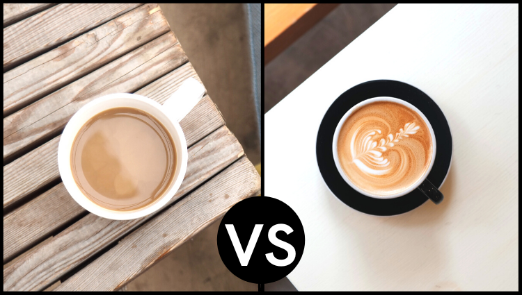 The difference between americano with milk and cappuccino